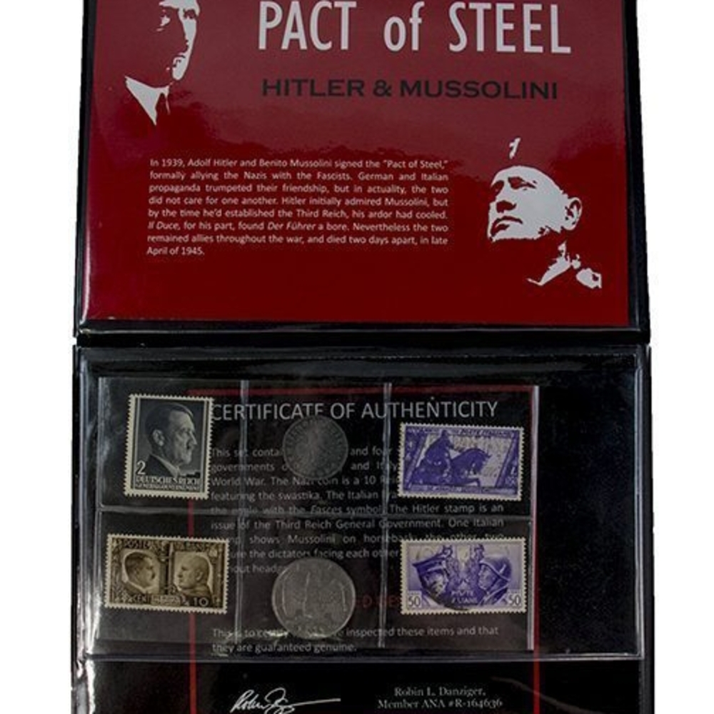 Pact of Steel: Hitler & Mussolini 6-Piece (Album) WWI Stamps & Coins